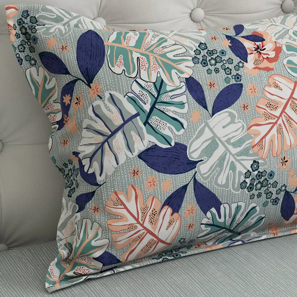 COASTAL FLORA SATEEN BED SHEET