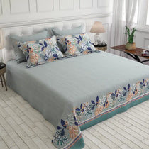COASTAL FLORA SATEEN BED SHEET