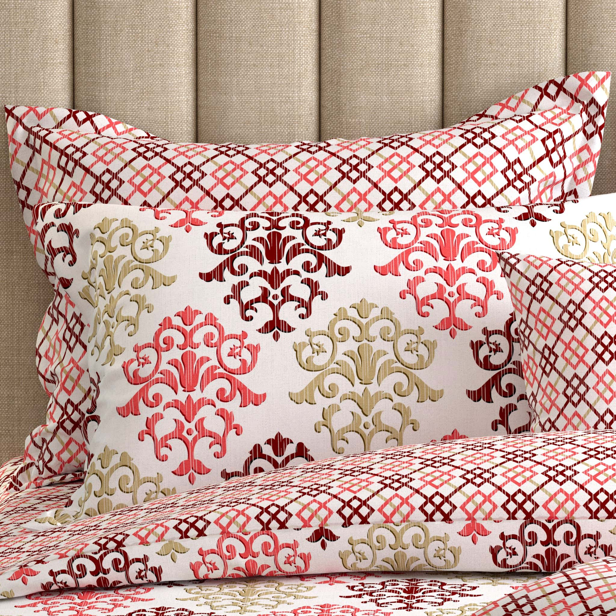 Xara Cream Damask Quilt Cover Set - 7605