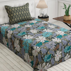 Xara White Floral Bed Sheet Set - 7607-7608