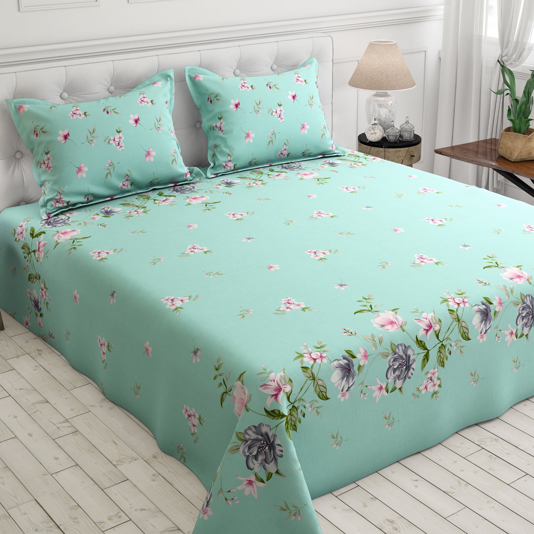 Ferozi Floral Bed Sheet Set by Xara - 7690-7691