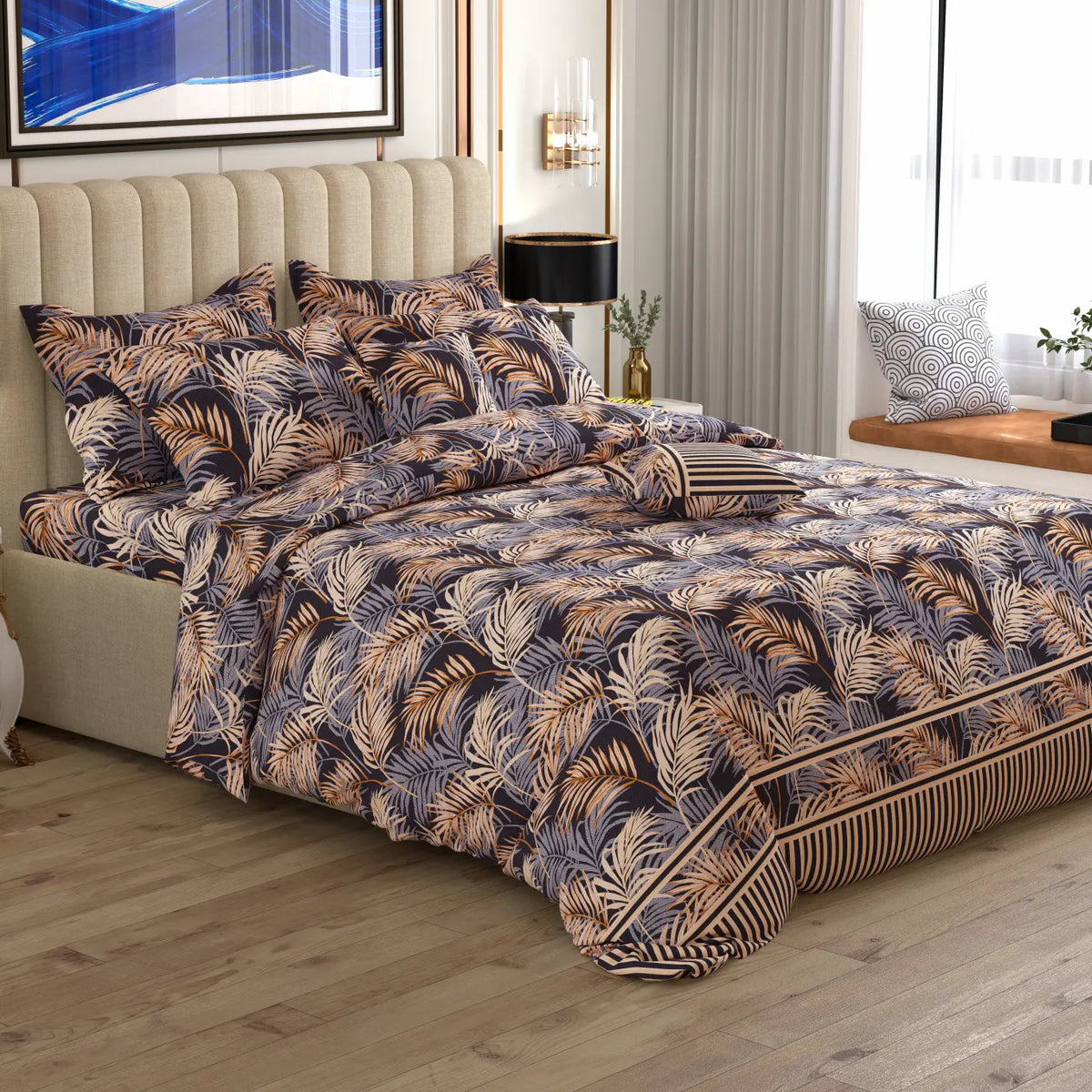 Sateen 8 pcs king quilt cover set bedsheet 7958