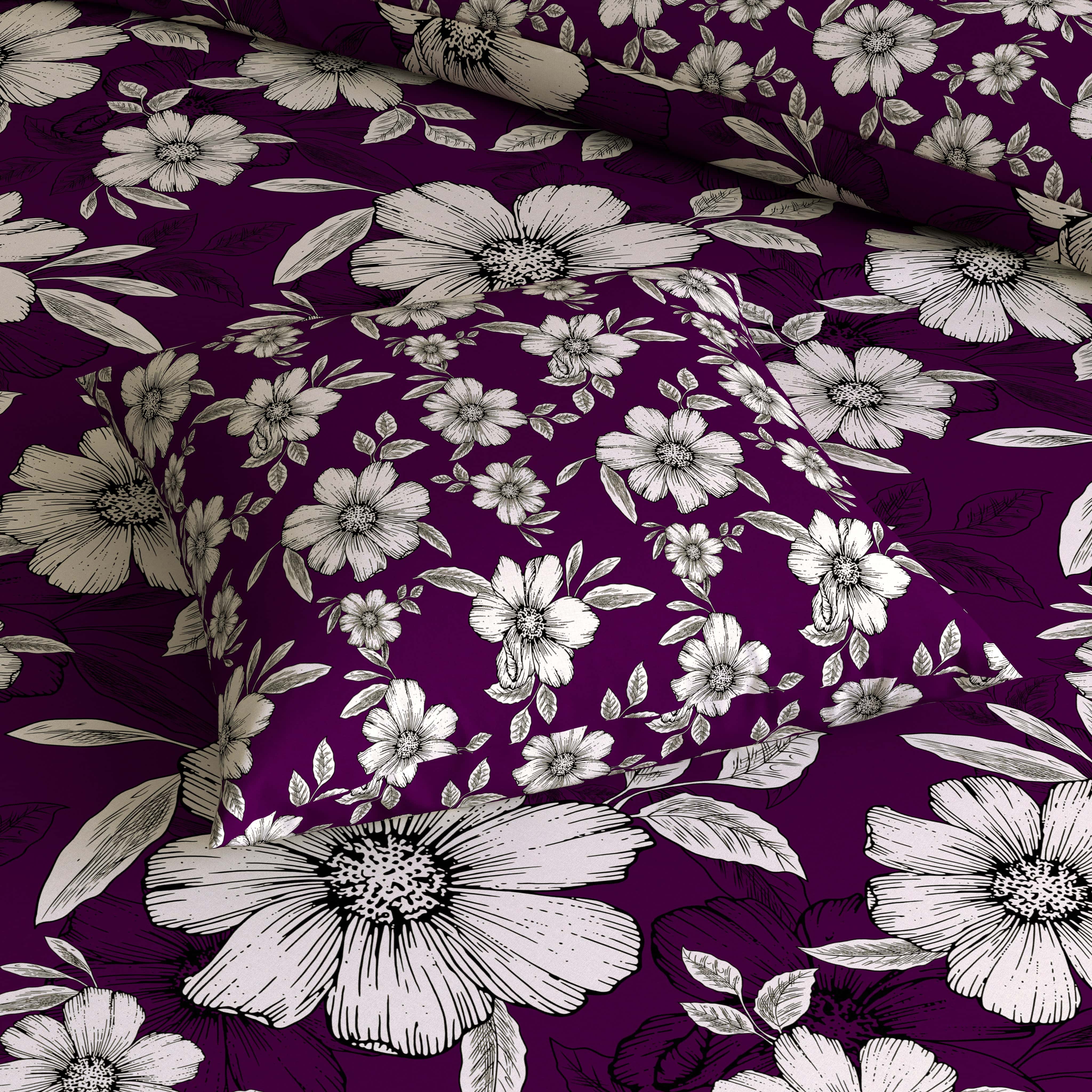 Xara Purple Floral Quilt Cover Set - 7973
