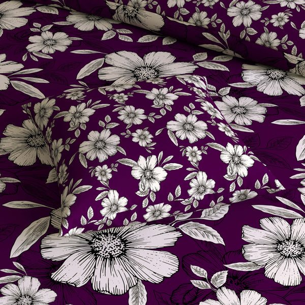 Xara Purple Floral Quilt Cover Set - 7973