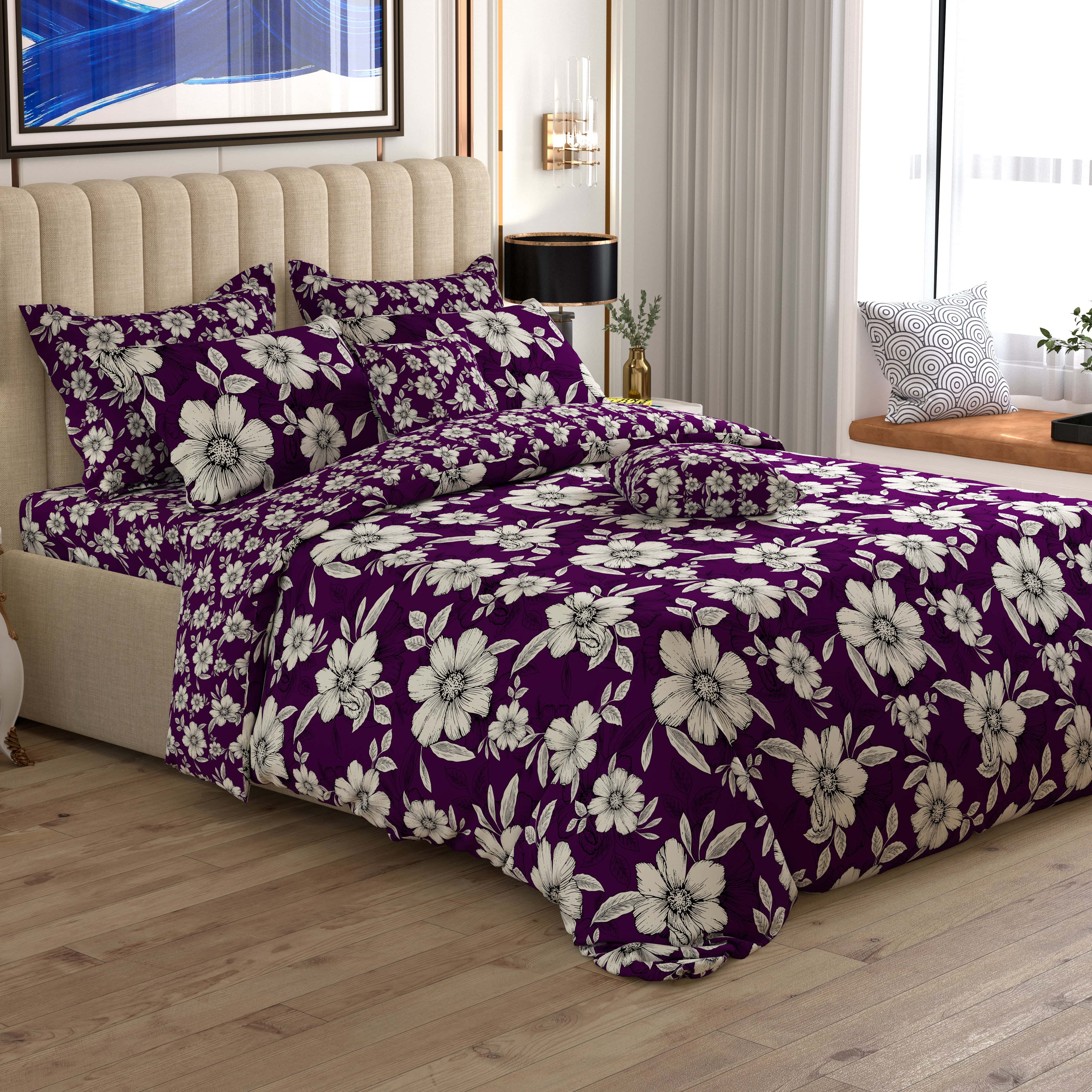 Xara Purple Floral Quilt Cover Set - 7973