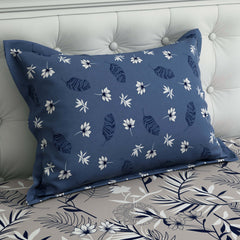 Xara Floral Stripes Bed Sheet Set Grey Blue - 8015-8016