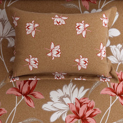 Xara Brown Floral Bed Sheet Set - 8034-8051