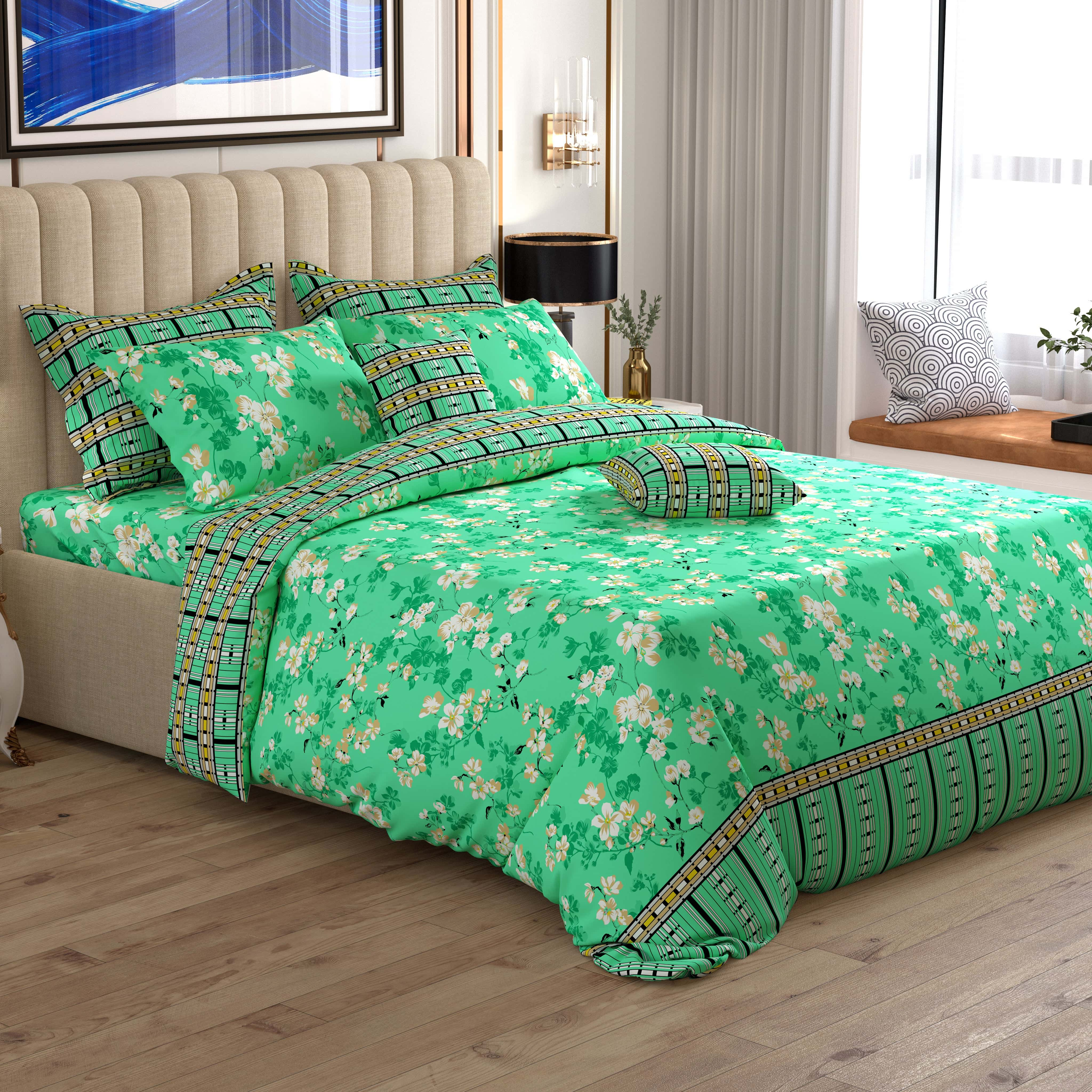 Xara Green Floral Quilt Cover Set - 8103