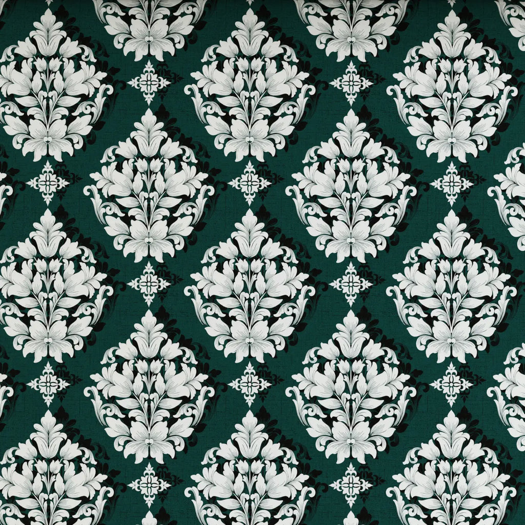 EMERALD SCROLL SATEEN BED SHEET SET