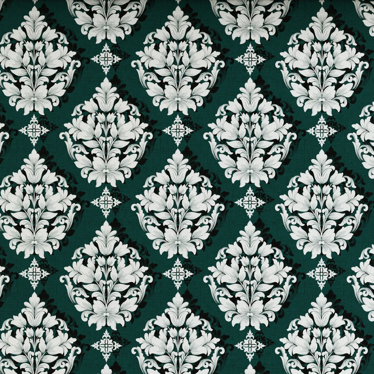 EMERALD SCROLL SATEEN BED SHEET SET