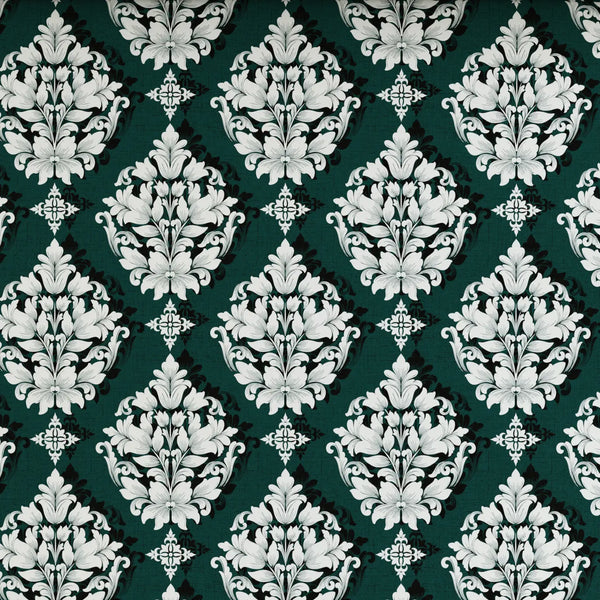 EMERALD SCROLL SATEEN BED SHEET SET