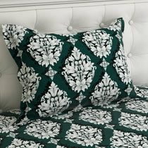 EMERALD SCROLL SATEEN BED SHEET SET