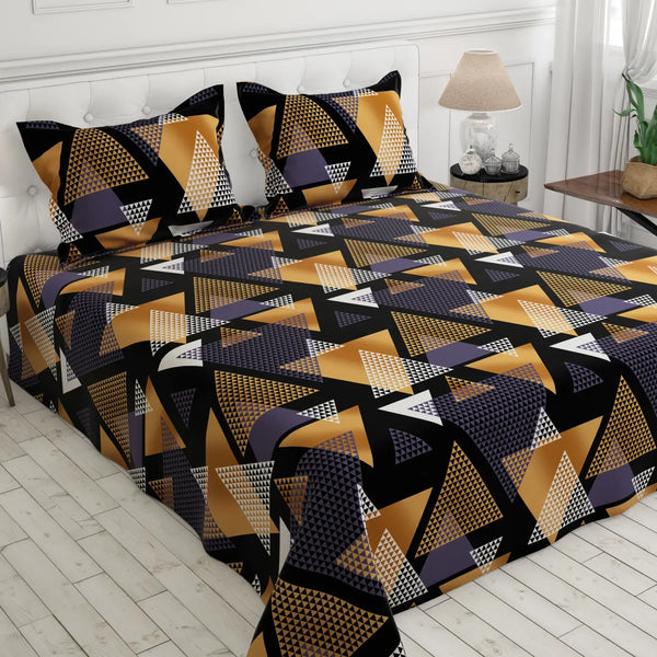 TRIANGLE ABSTRACT Sateen Bed Sheet Set