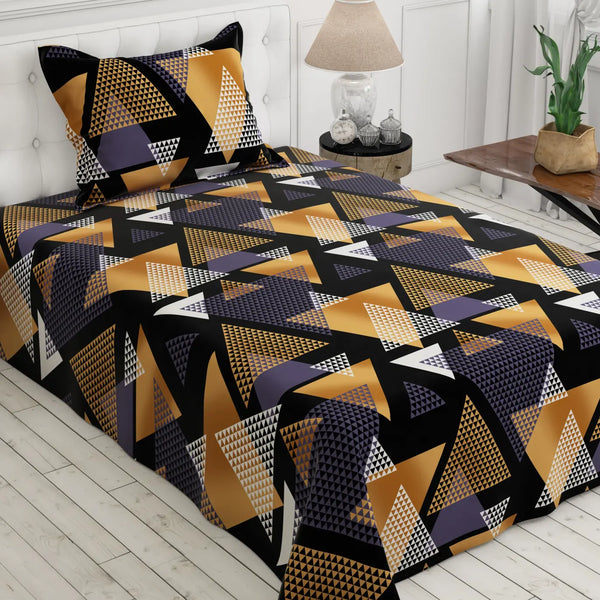 TRIANGLE ABSTRACT Sateen Bed Sheet Set