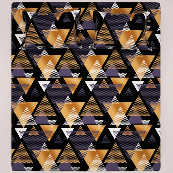 TRIANGLE ABSTRACT Sateen Bed Sheet Set