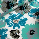 Blue Floral Sateen Quilt Cover Set - 8315