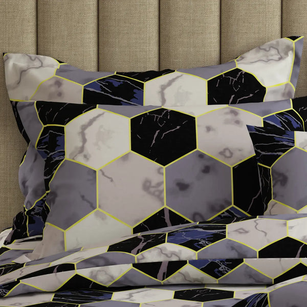 Sateen 8 Pcs King Quilt Cover Set Bedsheet 8346