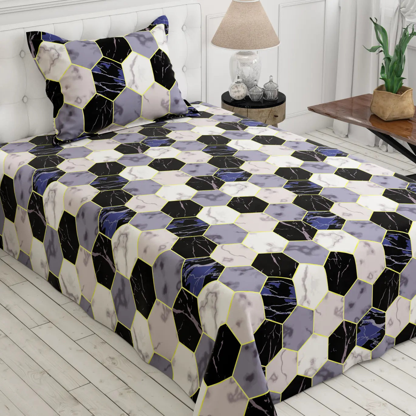 Sateen Bed Sheet Set - 8346