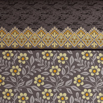 Xara Grey Floral Stripe Bed Sheet Set