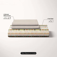 Xara Cream Striped Bed Sheet Set - 8486-91