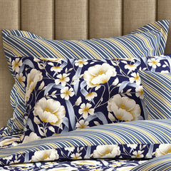 NAVY GARDEN Xara 8 Pcs King Reversible Quilt Cover Set Bedsheet