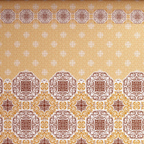 Xara Mustard Yellow Floral Bed Sheet Set with Striped Border