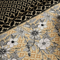 BLACK & GOLD FLORAL Xara 8 Pcs King Reversible Quilt Cover Set Bedsheet