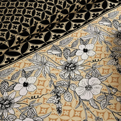 BLACK & GOLD FLORAL Xara 8 Pcs King Reversible Quilt Cover Set Bedsheet