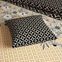 BLACK & GOLD FLORAL Xara 8 Pcs King Reversible Quilt Cover Set Bedsheet