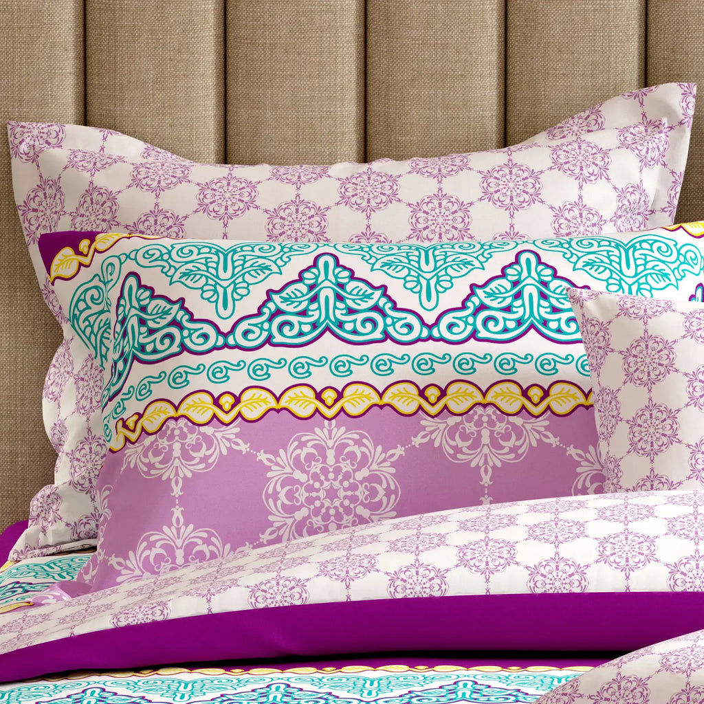 LAVENDER DREAM Xara 8 Pcs King Reversible Quilt Cover Set Bedsheet