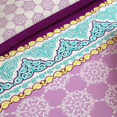 LAVENDER DREAM Xara 8 Pcs King Reversible Quilt Cover Set Bedsheet