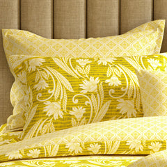 YELLOW FLORAL Xara 8 Pcs King Reversible Quilt Cover Set Bedsheet