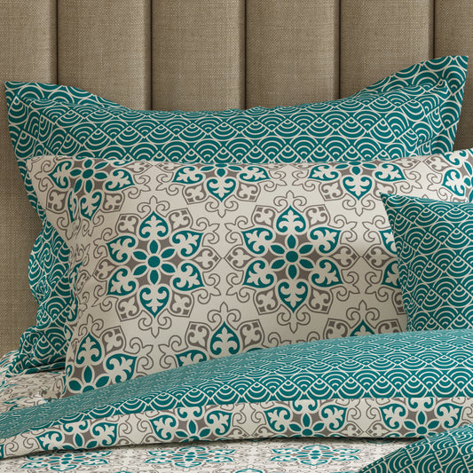 Xara 8 pcs king reversible quilt cover set bedsheet 8553