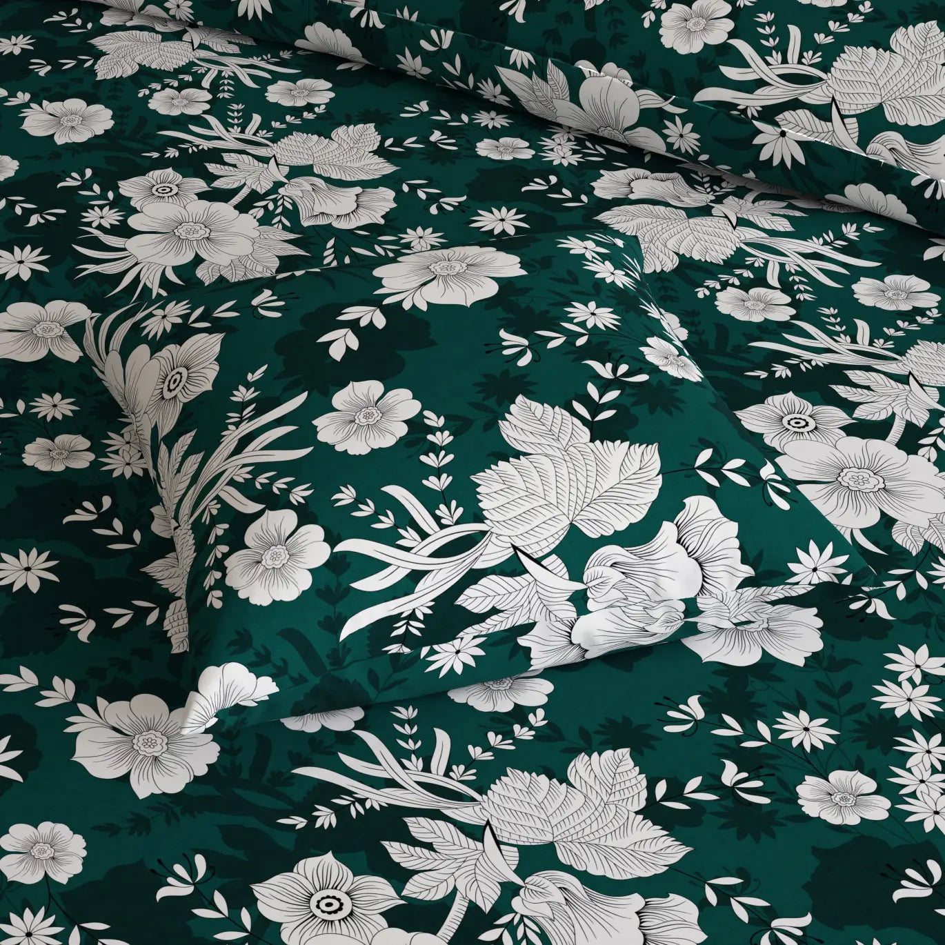 Sateen 8 Pcs King Quilt Cover Set Bedsheet 8555