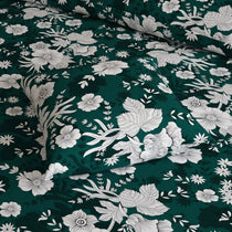 Green Floral Sateen Bedding Set – 8 Pcs Quilt Cover Set