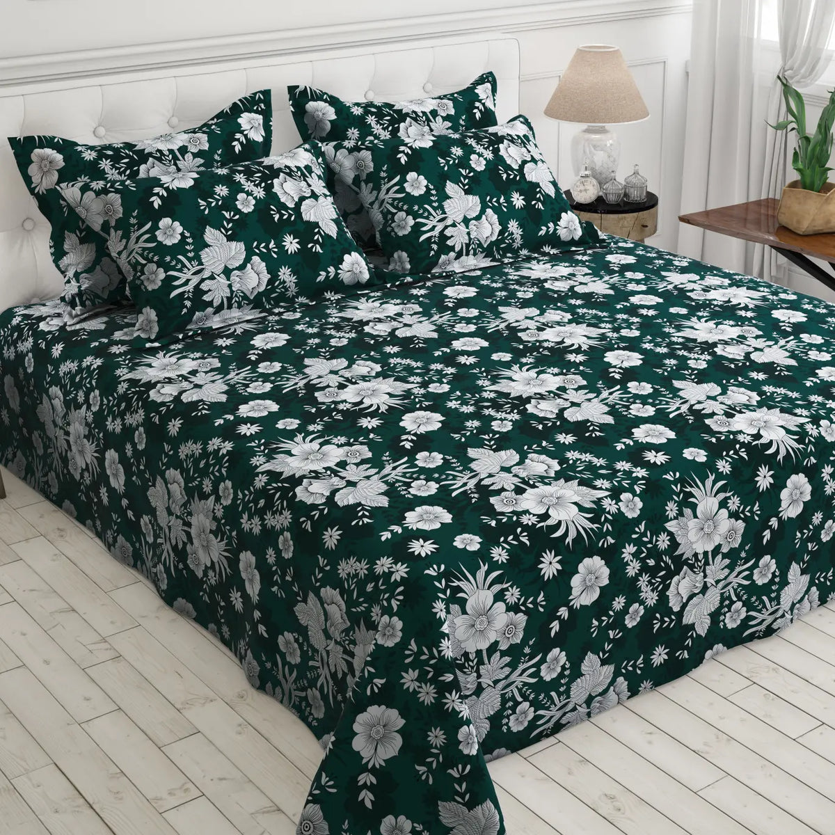 FOREST BLOOM SATEEN BED SHEET SET