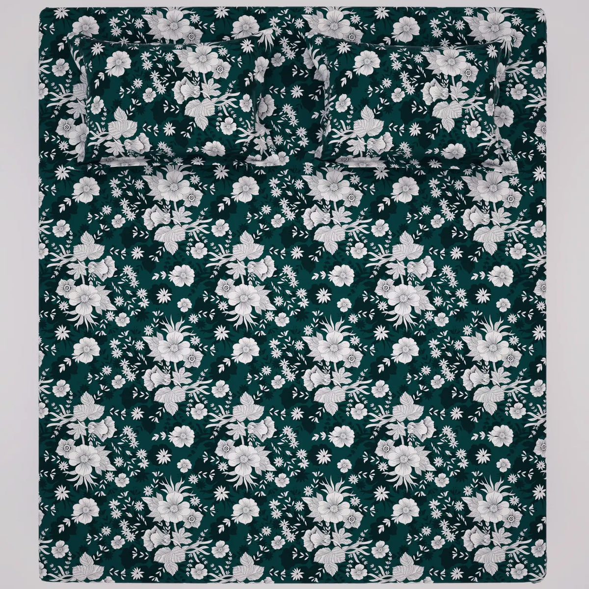 FOREST BLOOM SATEEN BED SHEET SET