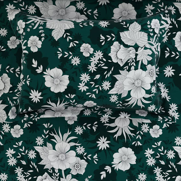 FOREST BLOOM SATEEN BED SHEET SET
