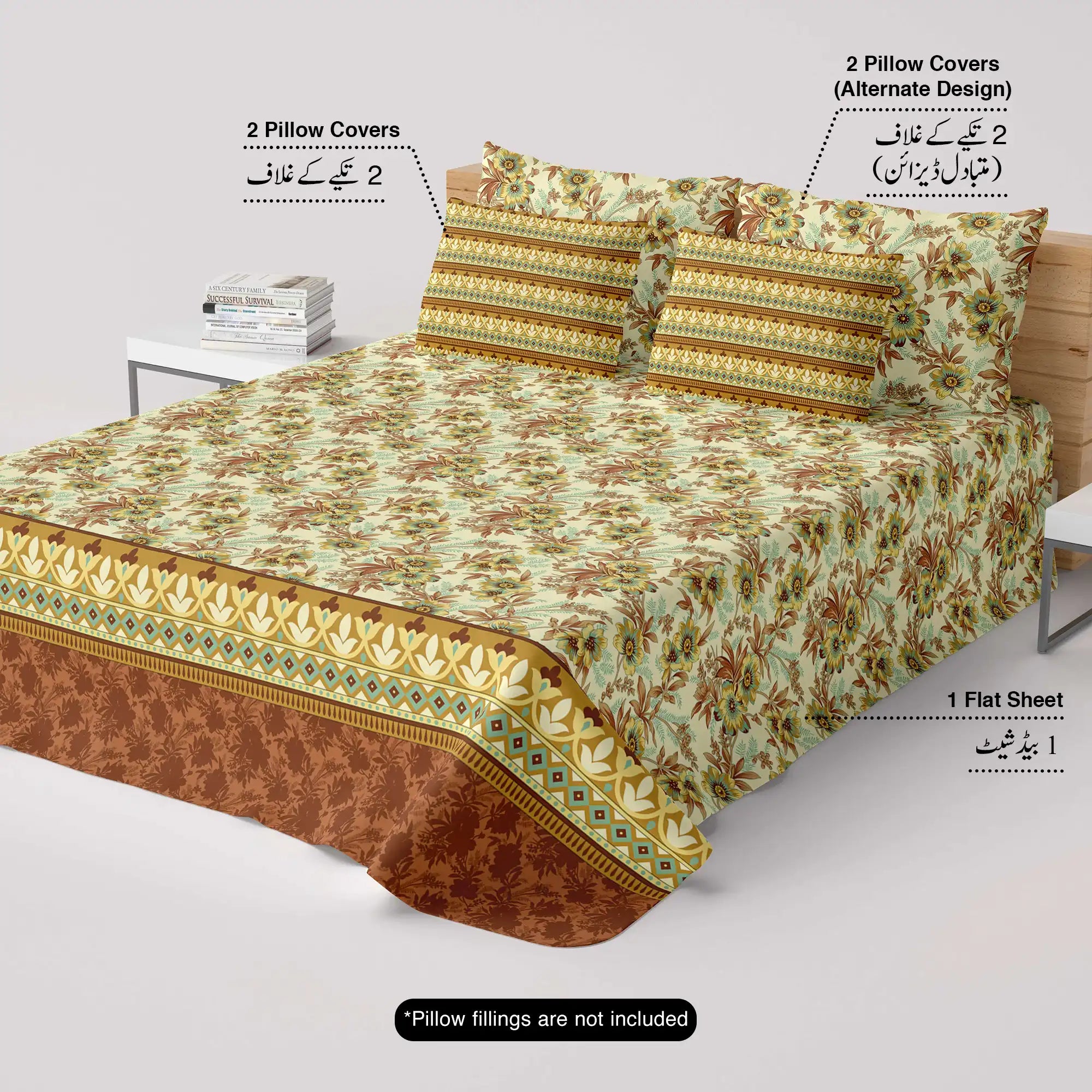 Bedsheet set with 4 pillowcases 8573