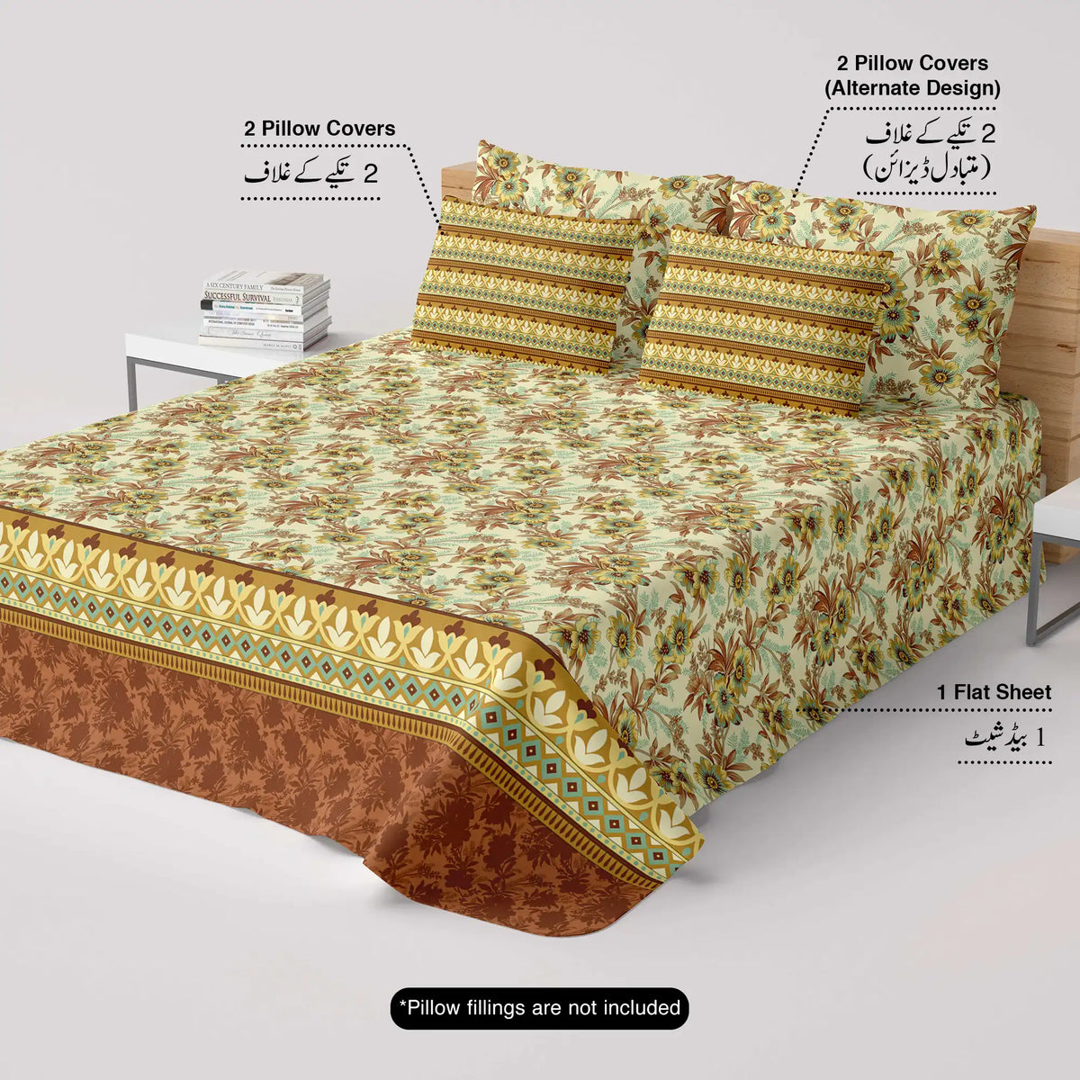 Bedsheet set with 4 pillowcases 8573