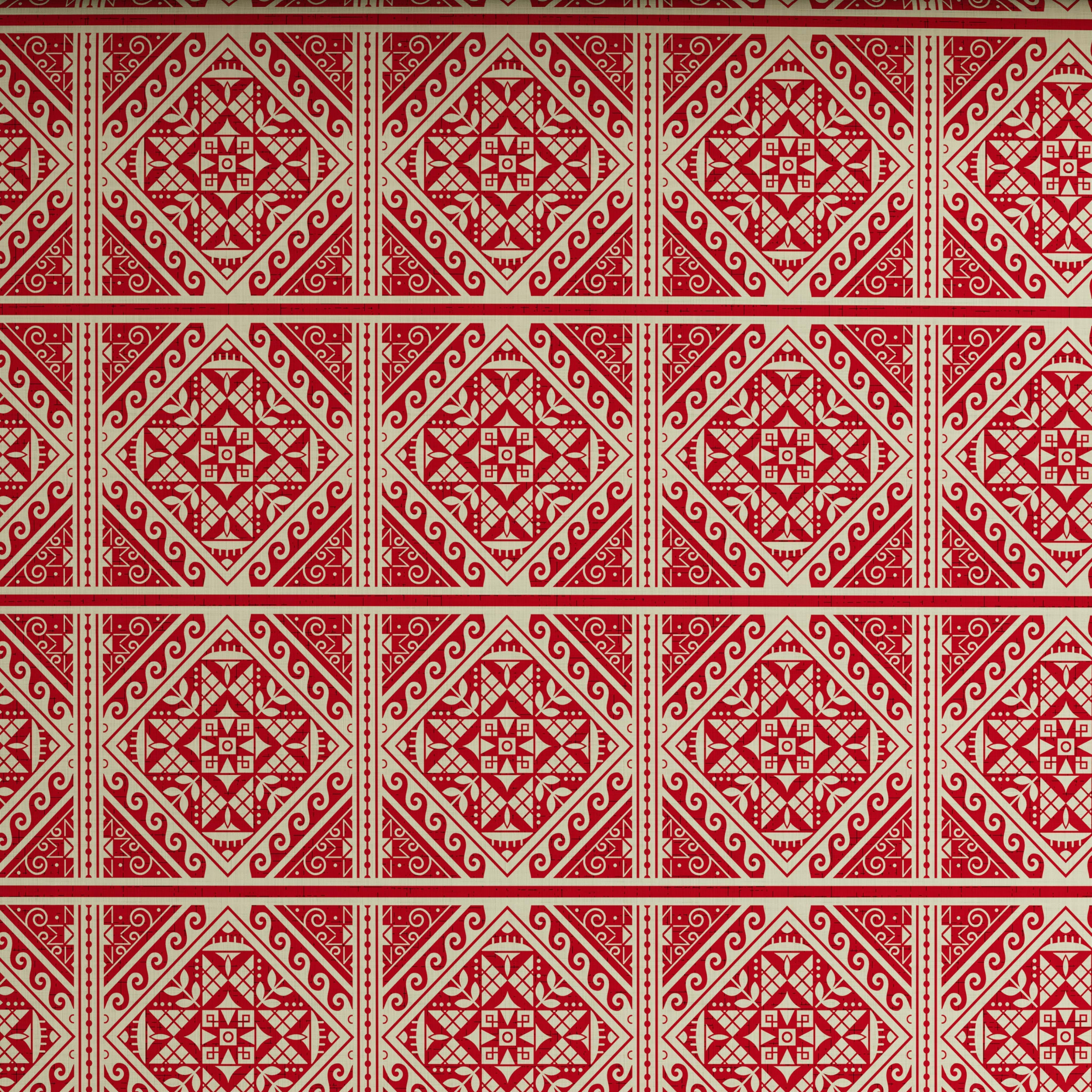 Xara Red Geometric Bed Sheet Set - 8585-8586