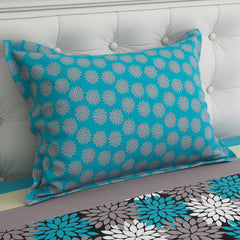 Xara Turquoise Floral Stripes Bed Sheet Set - Xara 8611-8612