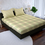 Xara Green Plaid/Stripes Fitted Bed Sheet Set - 8626-8627