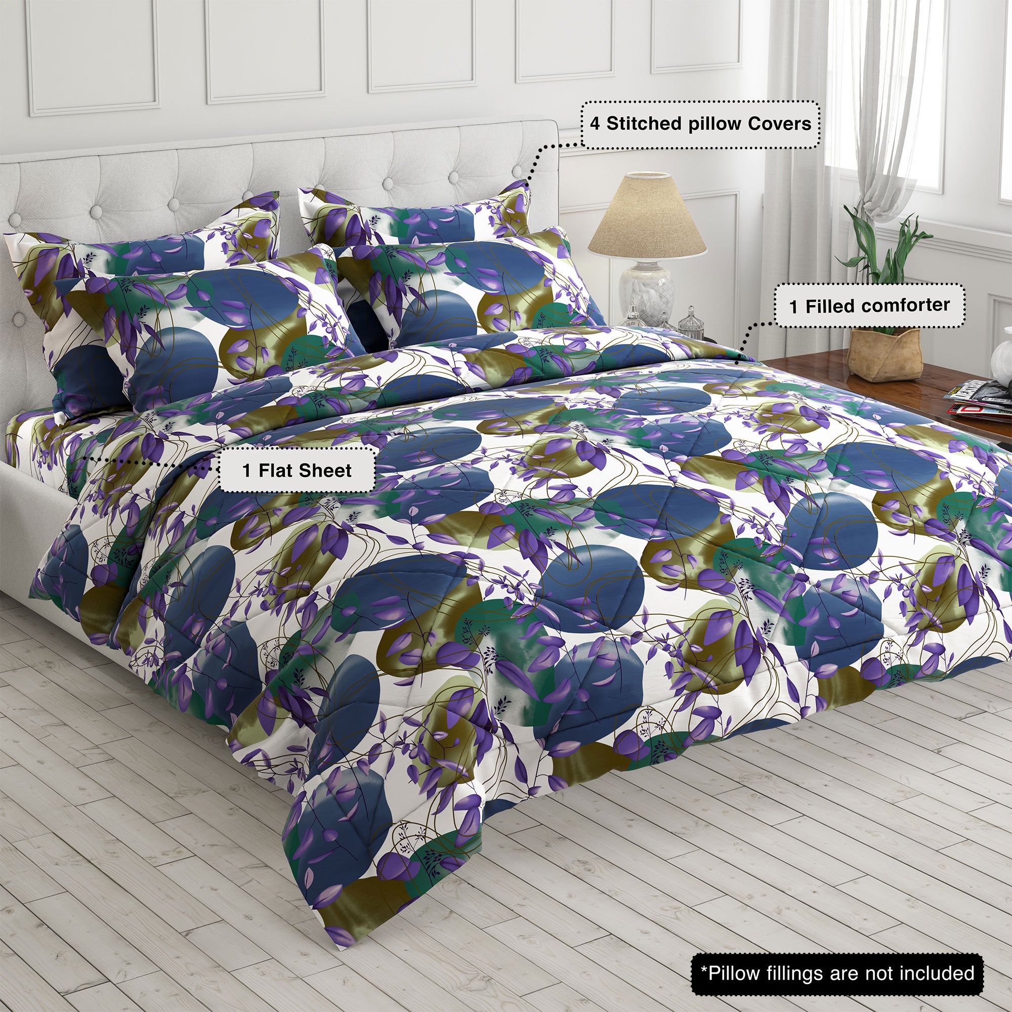 Sateen 6-pcs comforter set 8655