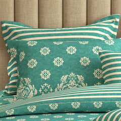 TEAL OASIS Xara 8 Pcs King Reversible Quilt Cover Set Bedsheet