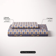 Xara Lavender Floral Bed Sheet Set - 8669-8670