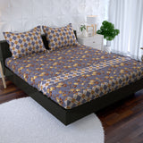 Xara Blue Floral Fitted Bed Sheet Set - 8669-8670