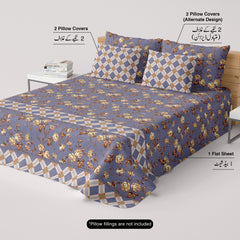 Xara Lavender Floral Bed Sheet Set - 8669-8670