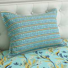 Xara Light Blue Floral Bed Sheet Set - 8671-8672