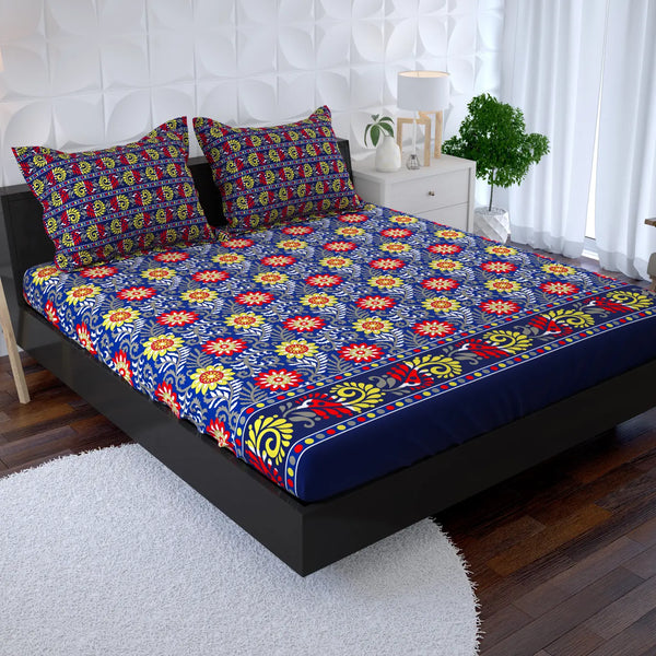 OCEAN FLORA Xara Fitted Bed Sheet Set